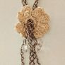 Necklace with Crochet Flower and Beads Image 2