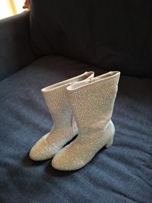 kids silver rhinestone boots