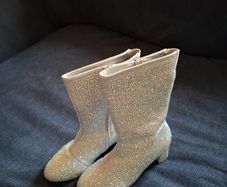 kids silver rhinestone boots
