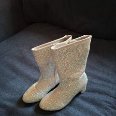 kids silver rhinestone boots