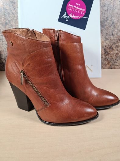 Amy Huberman Bourbon leather suede ankle boots bundle Size UK 4 EU 37 Forever young navy blue suede Private number brown leather