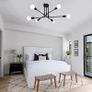 Modern Light Fixture Sputnik Chandeliers 6 Light E27 Mid Century Ceiling Light Fixture Industrial Semi Flush Mount Pendant Light for Office Living Room Bedroom Dining Kitchen (FREE POSTAGE) Image 2