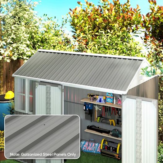 Set of 12 Corrugated Steel Roof Sheet Panels