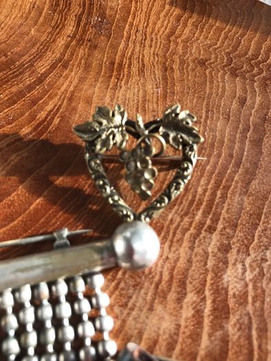 3 vey old brooches