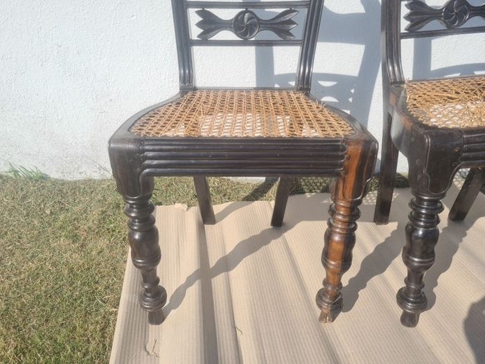 vintage ebony dining chairs