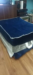 Navy Grey Velvet Ottoman with storage