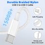 iPhone 16 15 Charger Cable 1M, 60W Braided Apple USB C to USB C Fast Charging Type C Cable 1M for iPhone 16 Pro/15 Plus/15 Pro Max, MacBook Pro, iPad Pro, iPad Air 4,Galaxy S22 S21 Ultra Image 4