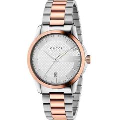 (New) Gucci Rose Gold Classic Two Tone Watch, Swiss Made