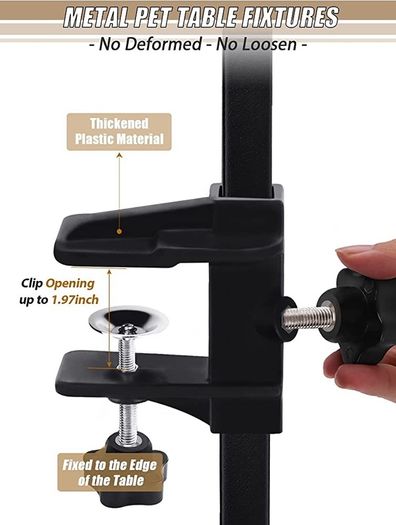 Foldable Pet Grooming Arm with Clamp, Dog Grooming Loop Noose & Two No Sit Haunch Holder, 35.5" Height Adjustment Grooming Arm for Large and Small Dogs (FREE POSTAGE)