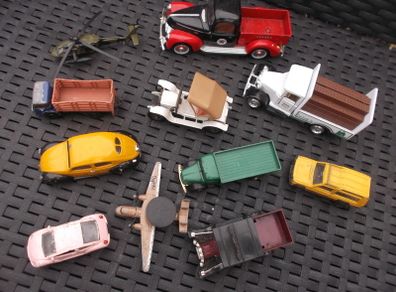 Set of 11 Vintage Cars, Lorries, Helicopter etc