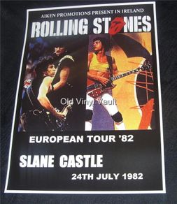 Rolling Stones concert poster Slane Castle Ireland 1982 new A3 size repro