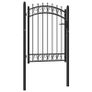 Fence Gate with Spikes Steel 100x125 cm Black Image 2