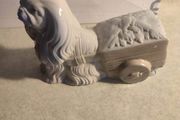 Porcelains Miquel Raquan Pekingese Dog Pulling Flower PATRONE  Cart Figurine