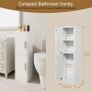 Small Bathroom Storage Cabinet, Narrow Floor Corner Cabinet with 2 Doors & Adjustable Shelf, Small Bathroom Organizer, Space-Saving Storage Solution for Bathroom, Toilet, Laundry Room Image 3