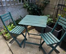 Table and two chairs