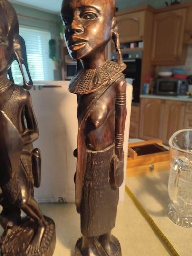 African male and female - wooden sculptures - wood carving - Africa - Ghana - second half of the 20th century