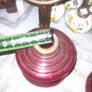 2 Beautiful Old Mirror Red Glass Oil Lamps, Postage Available Image 8