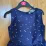 Girl's Elegant Occasion Navy Blue & Gold Star Dress Image 3