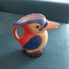 Vintage woodpecker cup/mug puffin glass ceramic memorabilia pub clay decor