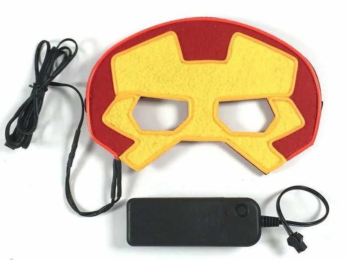 Halloween LED Neon Eye Mask Costume Light Up Kids Happy Birthday Party EL Masks