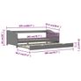 Pull-out Sofa Bed Frame without Mattress Grey 90x200 cm Image 6