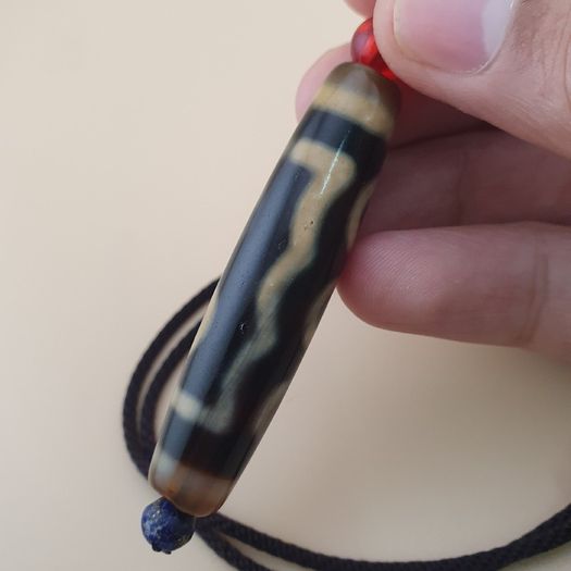 Vintage 5 Eyes Agate Bead Amulet pendant Necklace