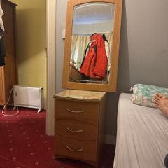 Bedside table and mirror