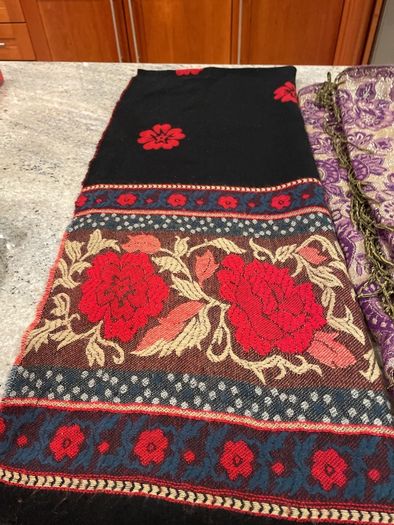 ladies scarfs and beaded bag