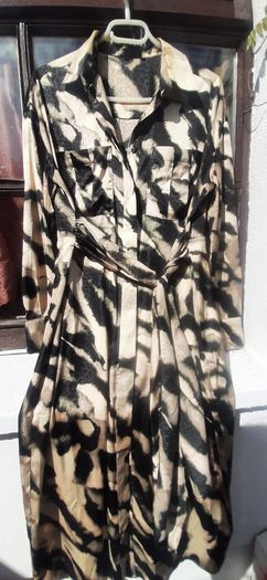 Silk Feel Belted Long Dress