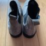 Ladies River Island Grey Leather Boots Size 7 Image 3
