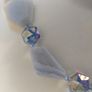 Stunning Hand-Beaded Long Necklace with Pale Blue Lace Agate Asymmetric Faceted Beads and Czech Faceted Crystal Beads - Handmade by Christabel Image 5