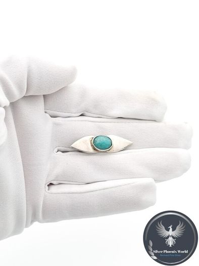 925 Vintage Sterling Silver Turquoise Brooch, 1982