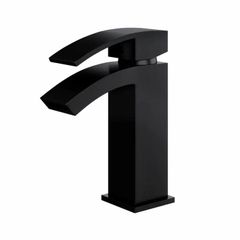 Waterfall Bathroom Basin Tap | Matt Black
