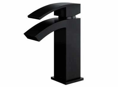 Waterfall Bathroom Basin Tap | Matt Black