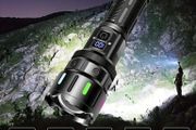 Smart Display Screen, 1200 Lumens Rechargeable Handheld Flashlight,
