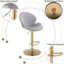 Set of 2 Luxury Bar Stools swivel with a stunning gold chrome base Image 5