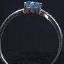 Vintage 9ct White Gold Blue Heart Ring Image 5