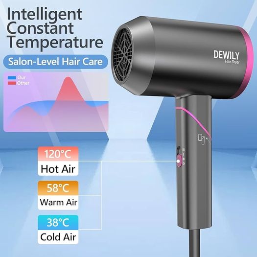 NEW SALE Powerful Foldable Ironic Hair Dryers for Curly Hair and Straight Hair Small Blow Dryer for Women Men, Fast Drying