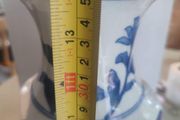 VINTAGE blue and white Chinese vase with floral design, 35 CM. TALL