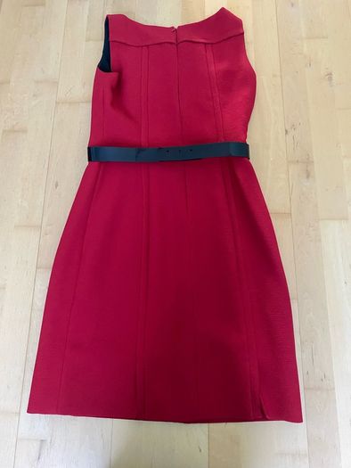 Beautiful Fitted Red Dress with Black patent belt