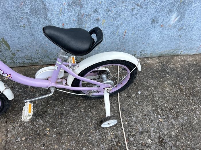 girls bike small child with stabilisers