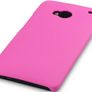 Htc One Hybrid Rubberised Back Case Solid Black / Solid Pink / Solid Red +  Free Screen Protector Image 3