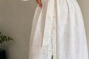 Esprit White Oversized Linen Dress with separate under slip  - UK Size 12 / 14