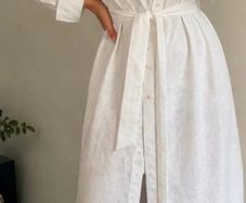 Esprit White Oversized Linen Dress with separate under slip  - UK Size 12 / 14