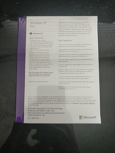 Windows 10 Pro Physical Retail License. Upgradable to Windows 11 Pro
