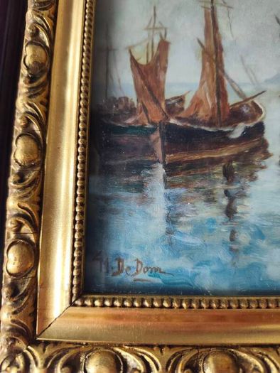 Original 1953 Mid-Century Italian Oil Painting