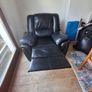 Black Leather Reclining Armchair Image 6