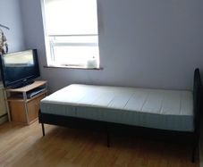IKEA single bed with memory foam mattress rarely used.. Cover on mattress can be zipped off and washed.. Also 32inch Samsung TV with unit and dvd player 80