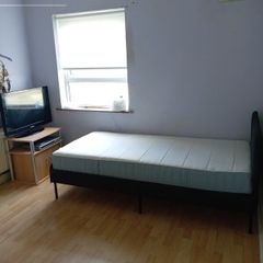 IKEA single bed with memory foam mattress rarely used.. Cover on mattress can be zipped off and washed.. Also 32inch Samsung TV with unit and dvd player 80