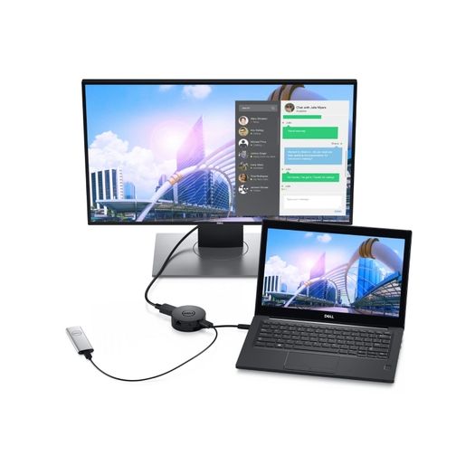 Dell Mobile Adapter DA300 - Docking Station - Video, Network and Data Connectivity - USB C, GigE - Compatible with Mac and Windows